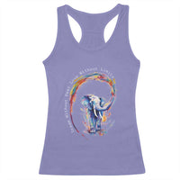 LGBTQ Ally Racerback Tank Top Dream Without Fear Love Without Limits Rainbow Watercolor Elephant