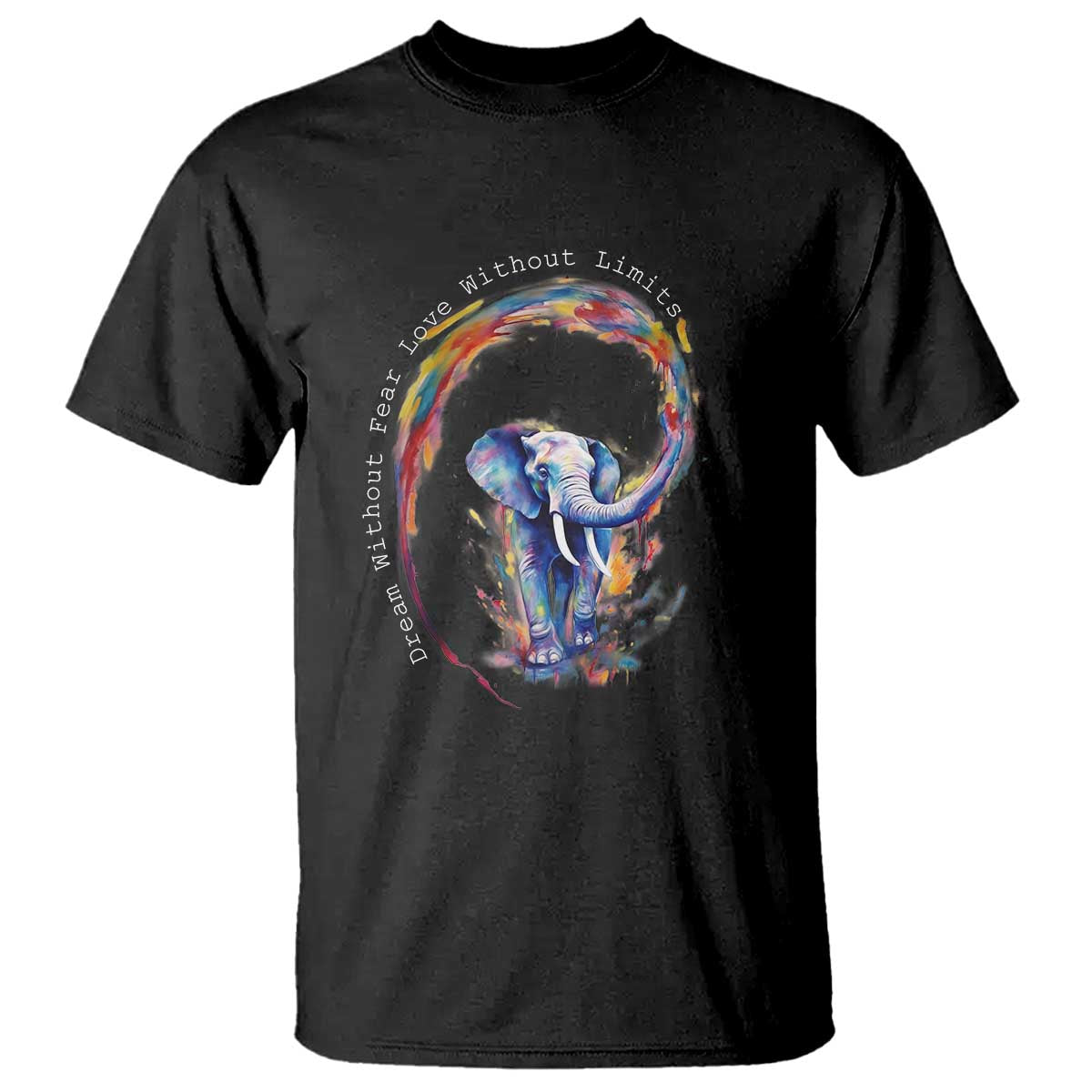LGBTQ Ally T Shirt Dream Without Fear Love Without Limits Rainbow Watercolor Elephant