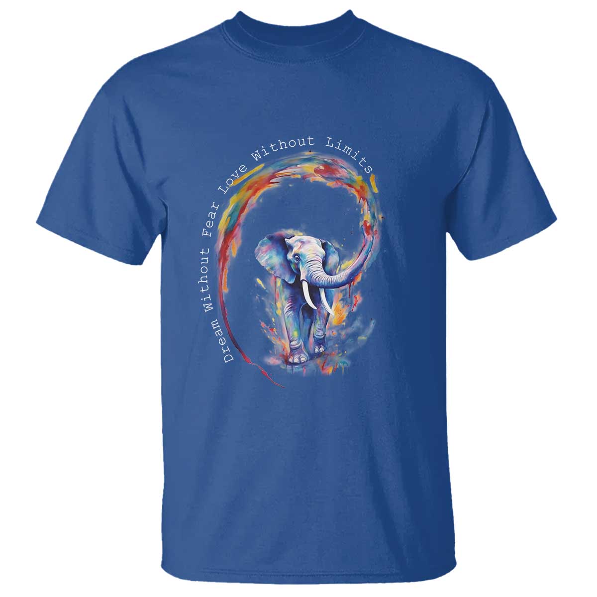LGBTQ Ally T Shirt Dream Without Fear Love Without Limits Rainbow Watercolor Elephant