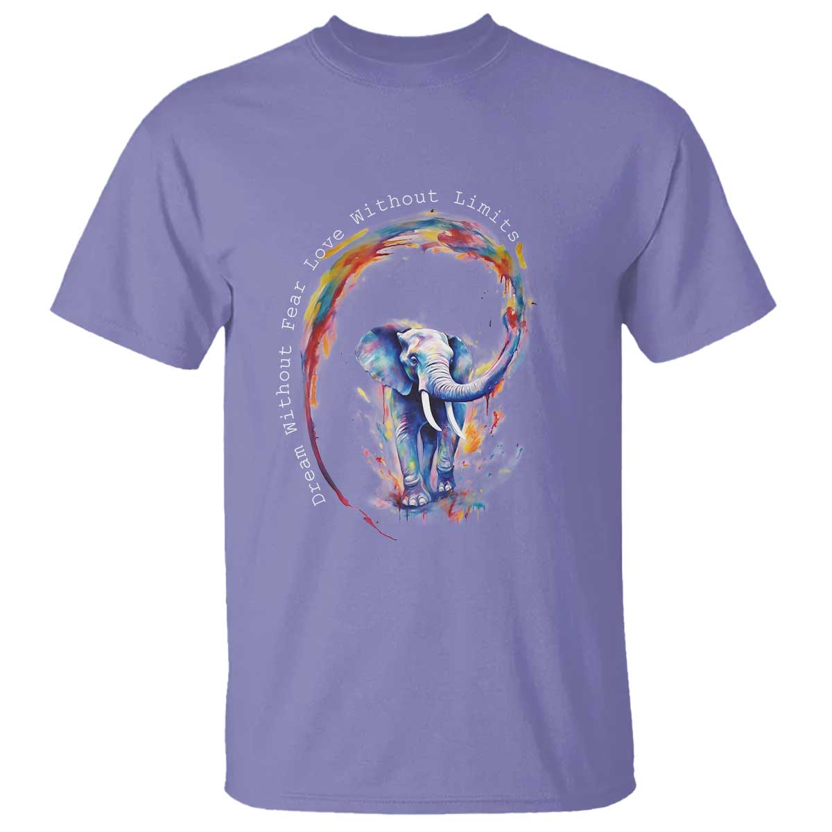 LGBTQ Ally T Shirt Dream Without Fear Love Without Limits Rainbow Watercolor Elephant
