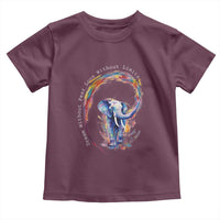 LGBTQ Ally Toddler T Shirt Dream Without Fear Love Without Limits Rainbow Watercolor Elephant