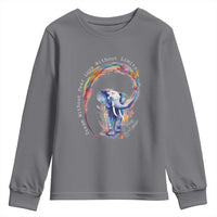 LGBTQ Ally Youth Sweatshirt Dream Without Fear Love Without Limits Rainbow Watercolor Elephant