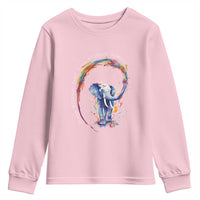 LGBTQ Ally Youth Sweatshirt Dream Without Fear Love Without Limits Rainbow Watercolor Elephant