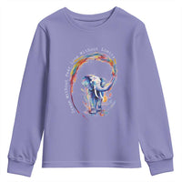 LGBTQ Ally Youth Sweatshirt Dream Without Fear Love Without Limits Rainbow Watercolor Elephant