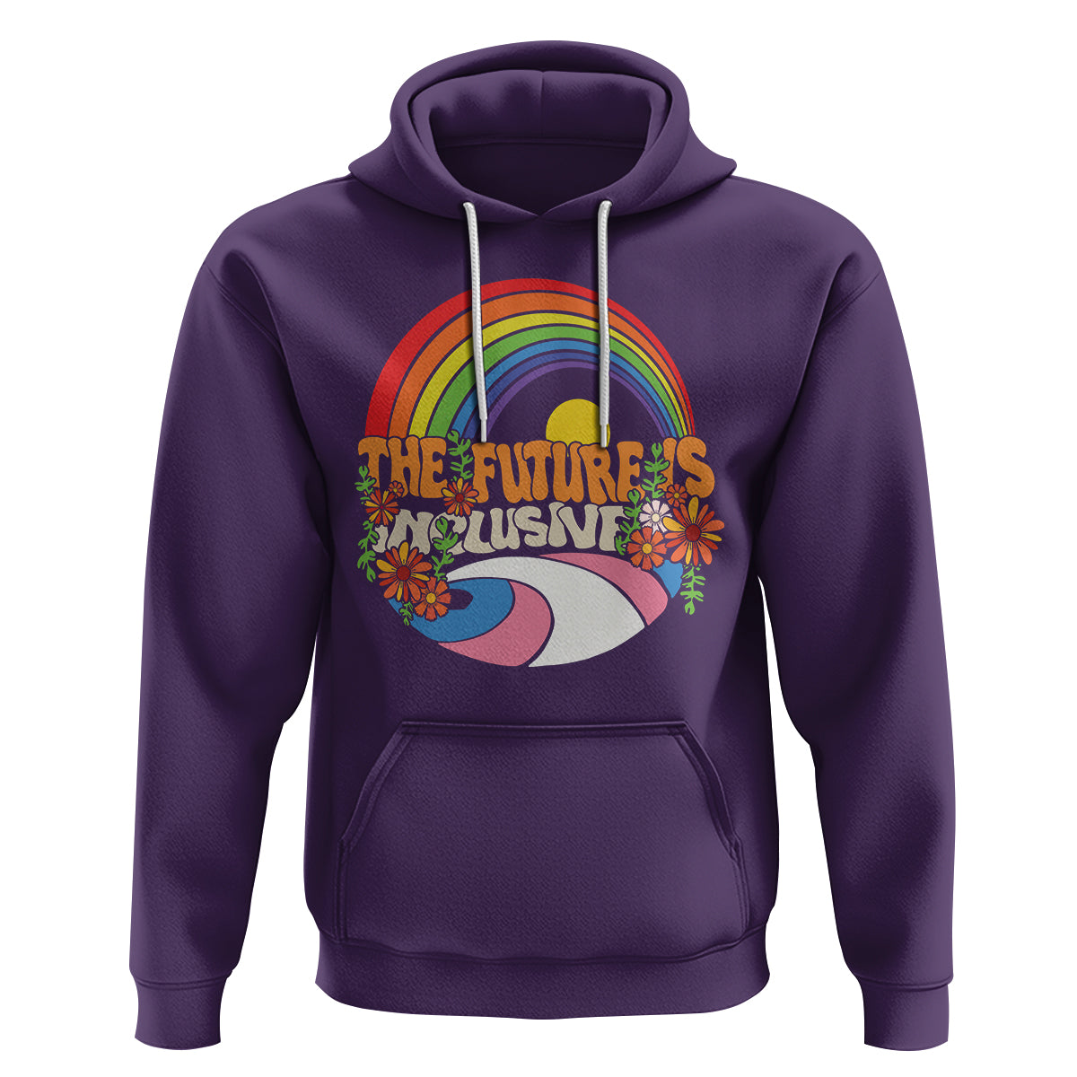 LGBT Pride Hoodie The Future Is Inclusive Rainbow - Wonder Print Shop