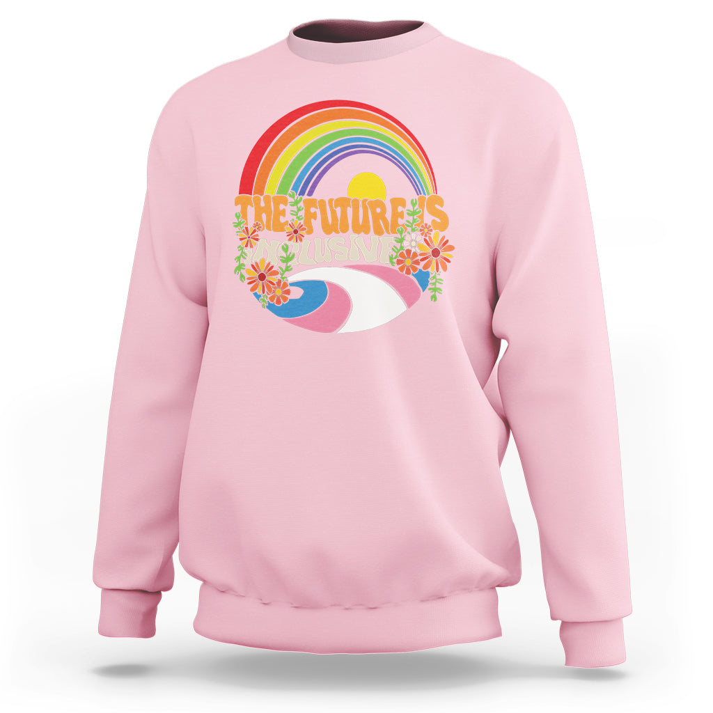 LGBT Pride Sweatshirt The Future Is Inclusive Rainbow - Wonder Print Shop