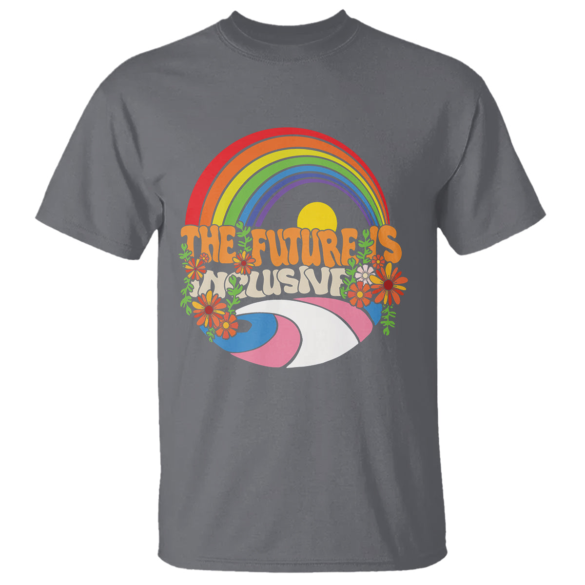 LGBT Pride T Shirt The Future Is Inclusive Rainbow - Wonder Print Shop
