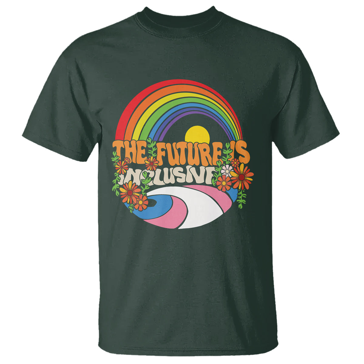 LGBT Pride T Shirt The Future Is Inclusive Rainbow - Wonder Print Shop