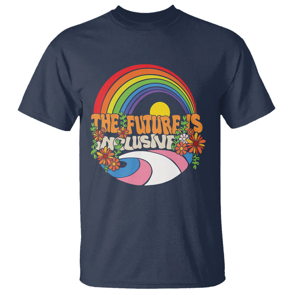 LGBT Pride T Shirt The Future Is Inclusive Rainbow - Wonder Print Shop