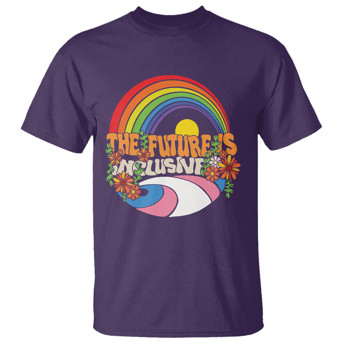 LGBT Pride T Shirt The Future Is Inclusive Rainbow - Wonder Print Shop