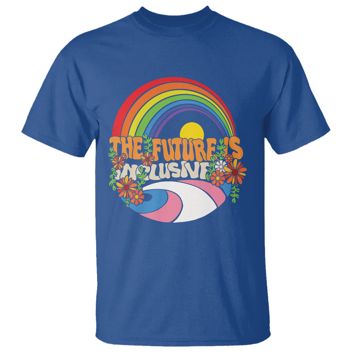 LGBT Pride T Shirt The Future Is Inclusive Rainbow - Wonder Print Shop