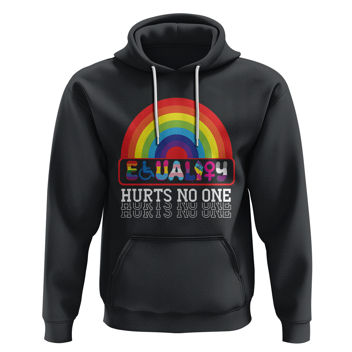 LGBTQ Ally Equality Hurts No One Hoodie - Wonder Print Shop