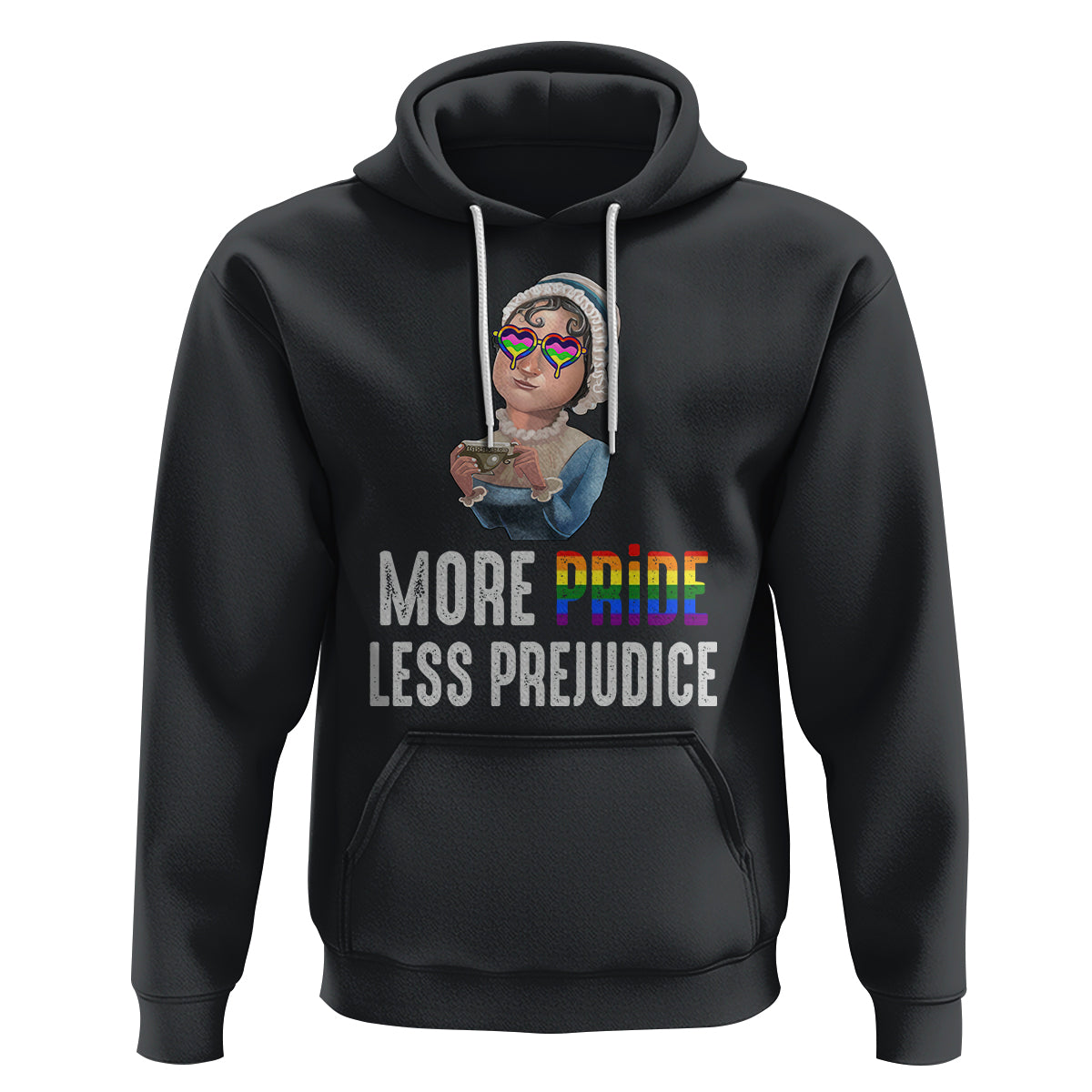 LGBT Pride Hoodie More Pride Less Prejudice Rainbow - Wonder Print Shop