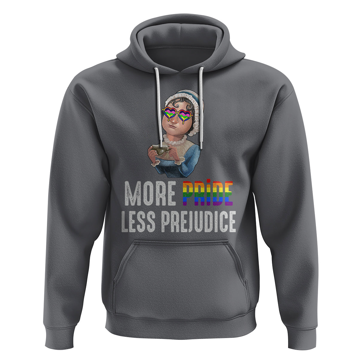 LGBT Pride Hoodie More Pride Less Prejudice Rainbow - Wonder Print Shop