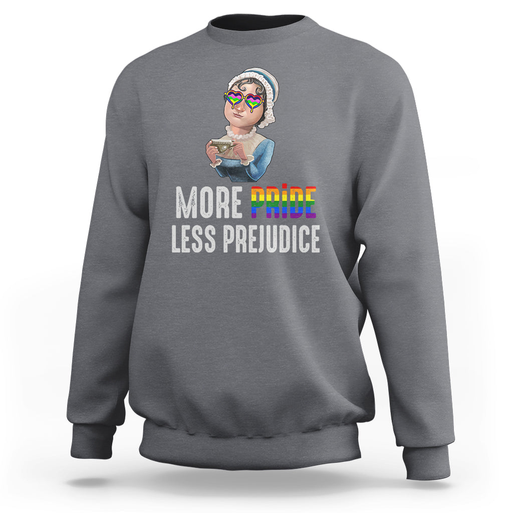 LGBT Pride Sweatshirt More Pride Less Prejudice Rainbow - Wonder Print Shop