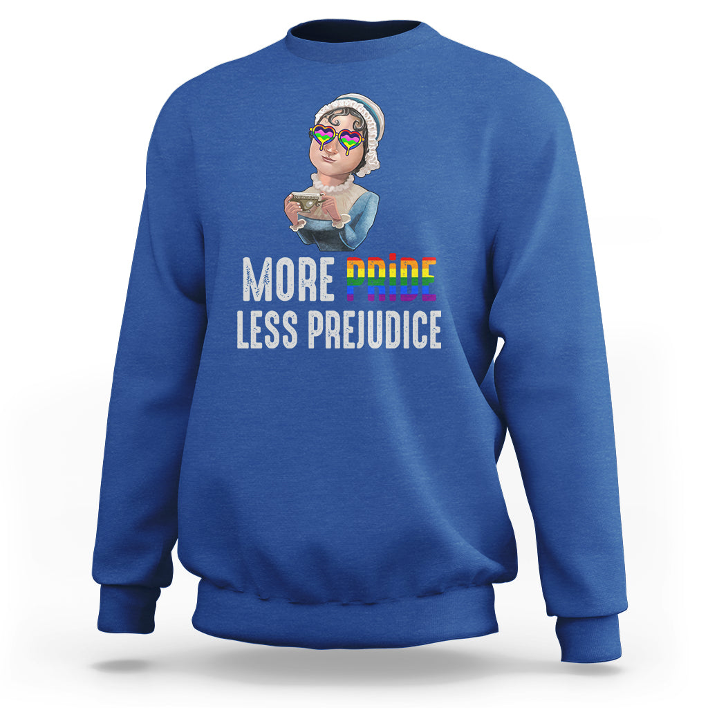 LGBT Pride Sweatshirt More Pride Less Prejudice Rainbow - Wonder Print Shop