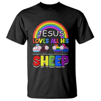 LGBT Pride T Shirt Jesus Loves All His Sheep Lesbian Gay Bisexual Transgender Black White - Wonder Print Shop