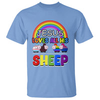 LGBT Pride T Shirt Jesus Loves All His Sheep Lesbian Gay Bisexual Transgender Black White - Wonder Print Shop