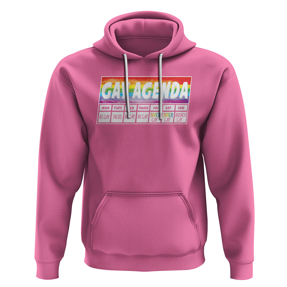Funny Gay Agenda Weekly Schedule Pride LGBT Pride Hoodie - Wonder Print Shop