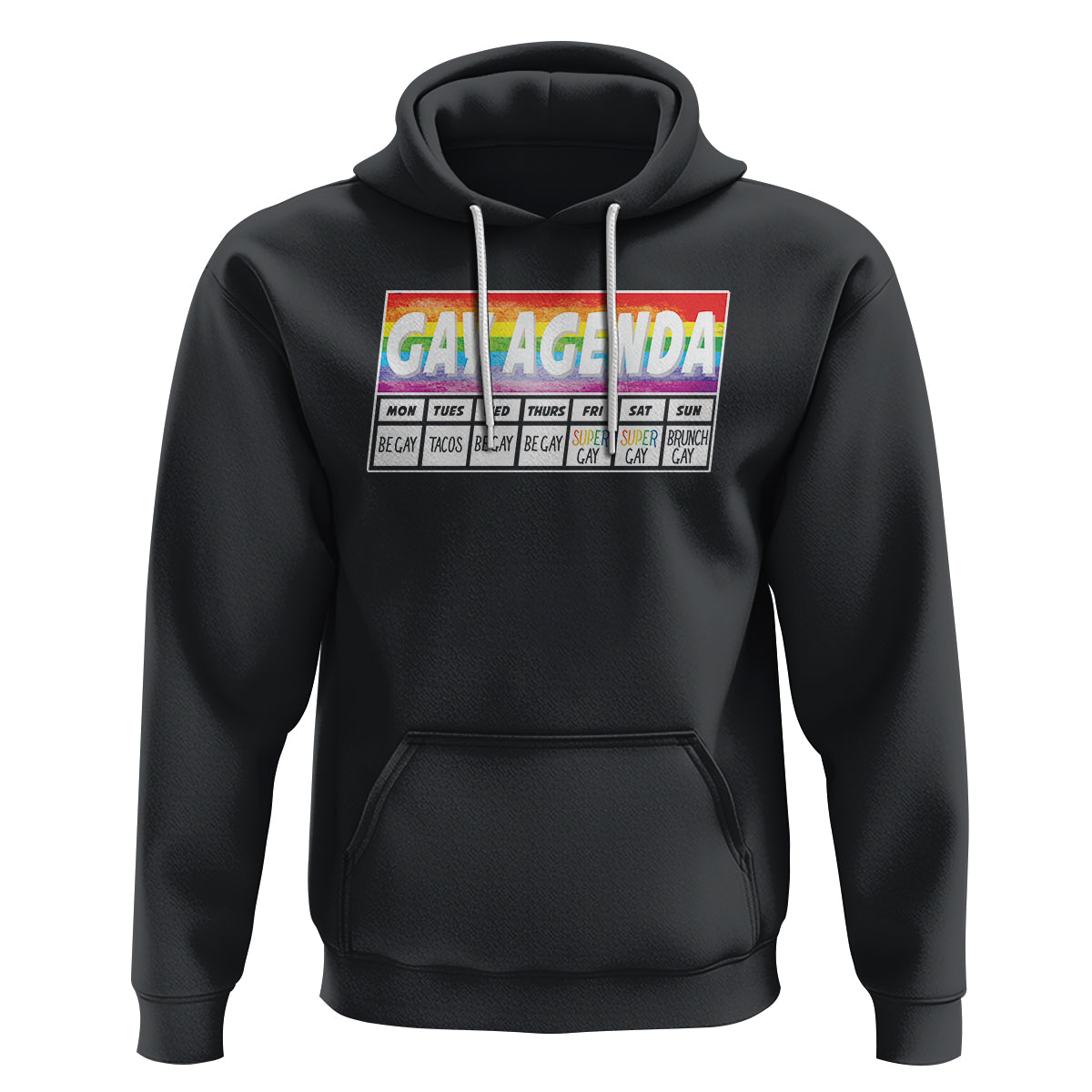 Funny Gay Agenda Weekly Schedule Pride LGBT Pride Hoodie - Wonder Print Shop