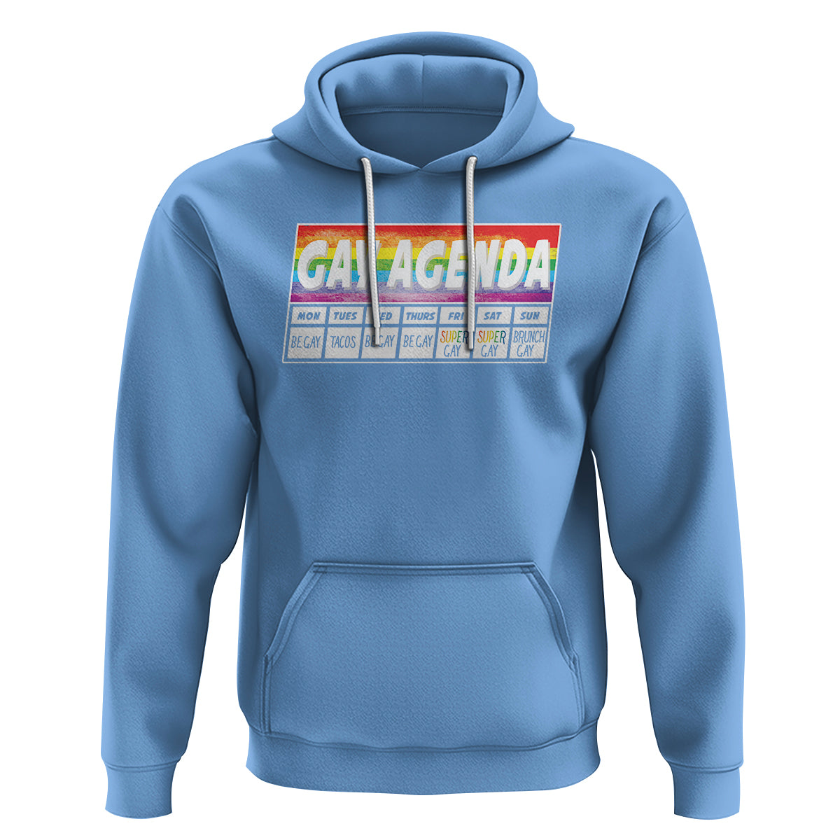 Funny Gay Agenda Weekly Schedule Pride LGBT Pride Hoodie - Wonder Print Shop