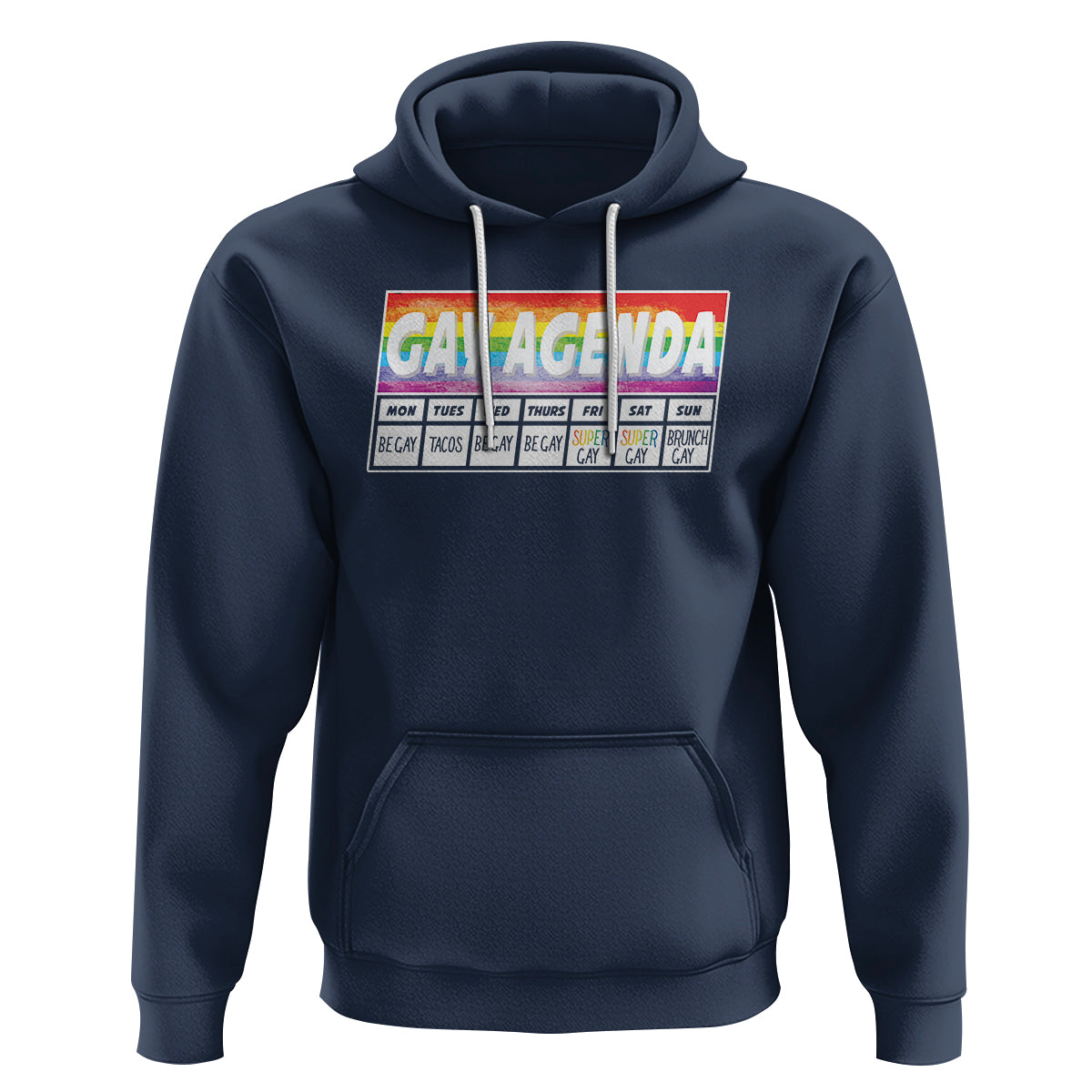 Funny Gay Agenda Weekly Schedule Pride LGBT Pride Hoodie - Wonder Print Shop