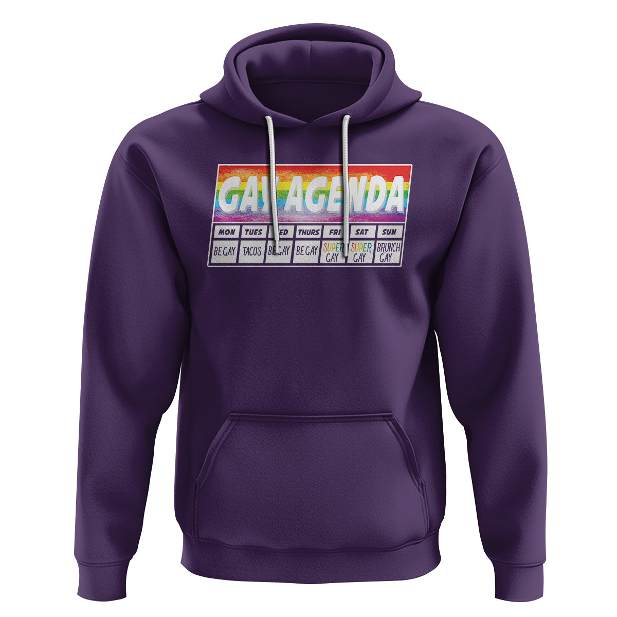 Funny Gay Agenda Weekly Schedule Pride LGBT Pride Hoodie - Wonder Print Shop
