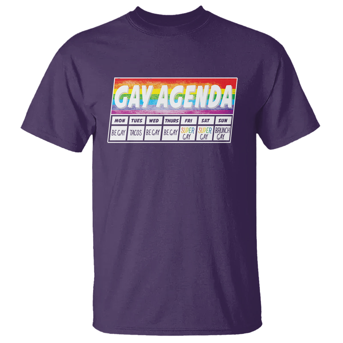 Funny Gay Agenda Weekly Schedule Pride LGBT Pride T Shirt - Wonder Print Shop