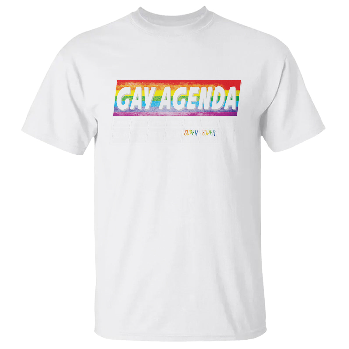 Funny Gay Agenda Weekly Schedule Pride LGBT Pride T Shirt - Wonder Print Shop