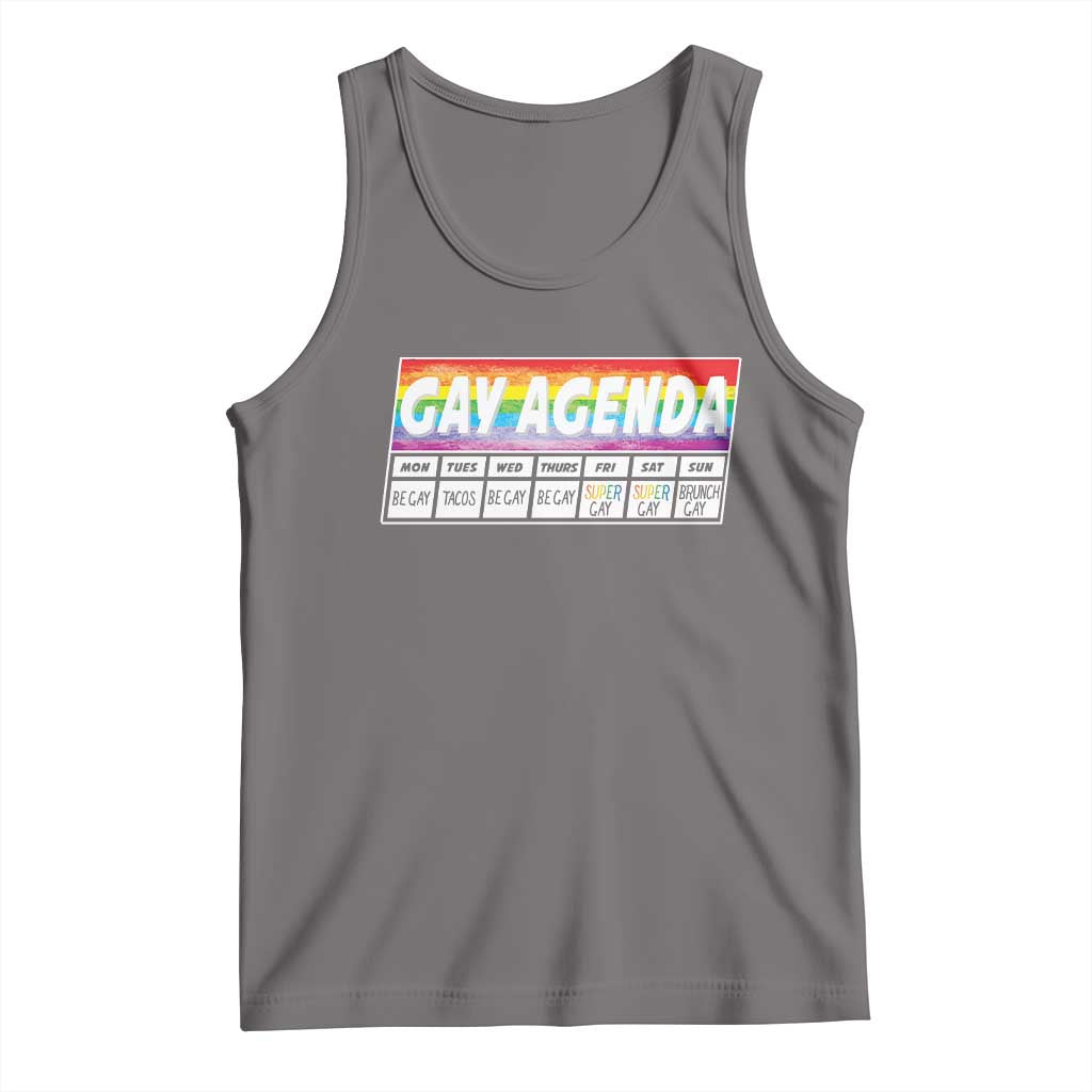 Funny Gay Agenda Weekly Schedule Pride LGBT Pride Tank Top