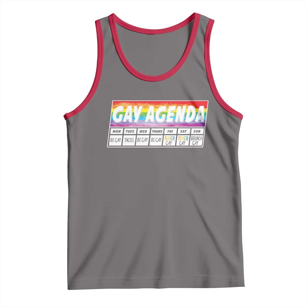 Funny Gay Agenda Weekly Schedule Pride LGBT Pride Tank Top
