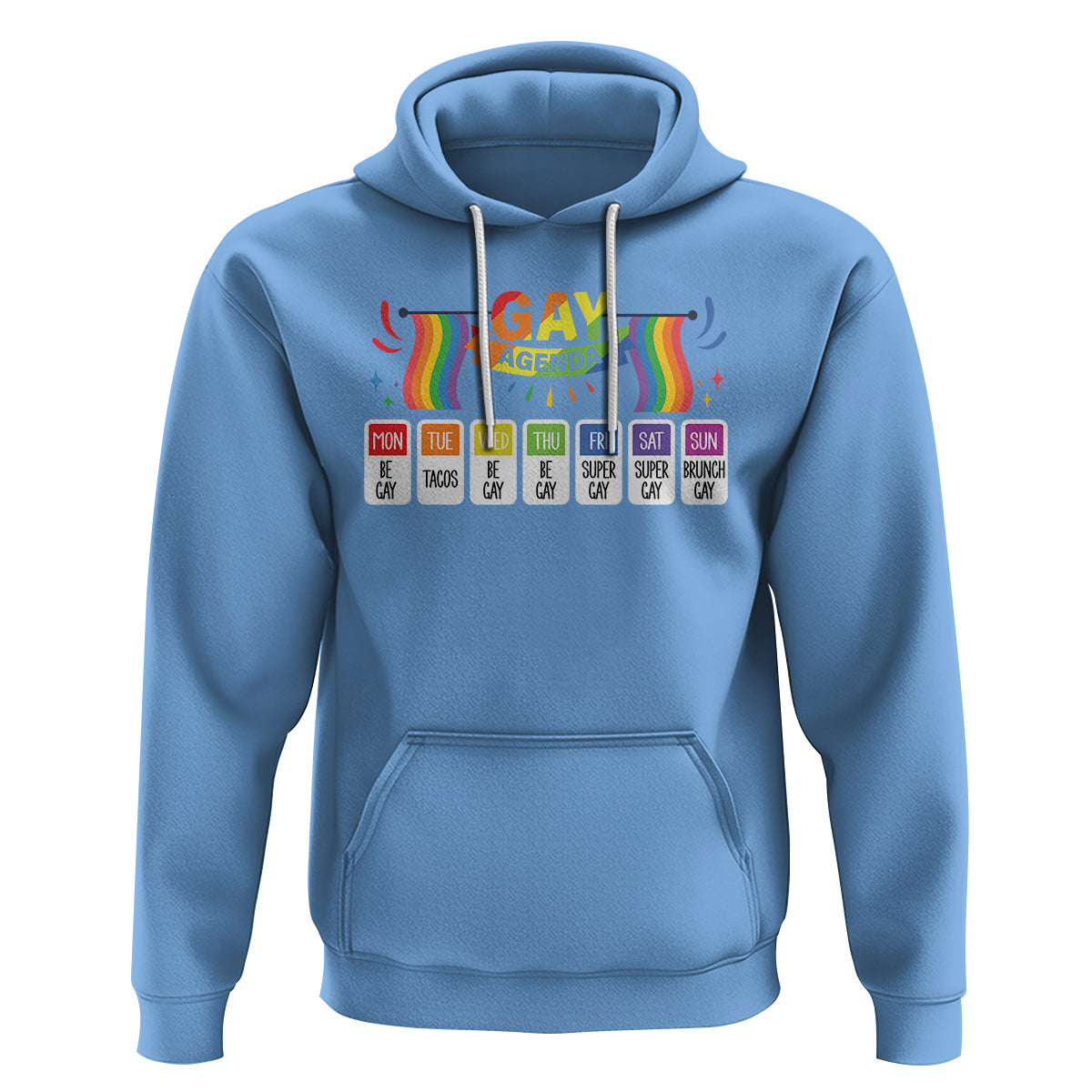 Funny Gay Agenda Weekly Schedule Pride LGBT Pride Hoodie - Wonder Print Shop