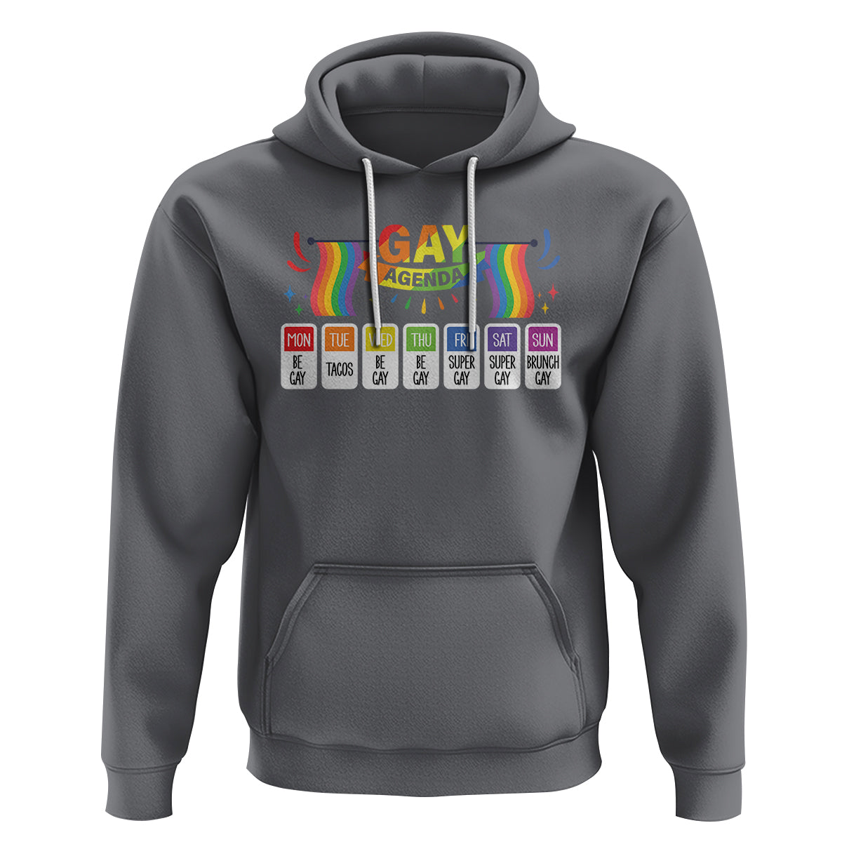 Funny Gay Agenda Weekly Schedule Pride LGBT Pride Hoodie - Wonder Print Shop