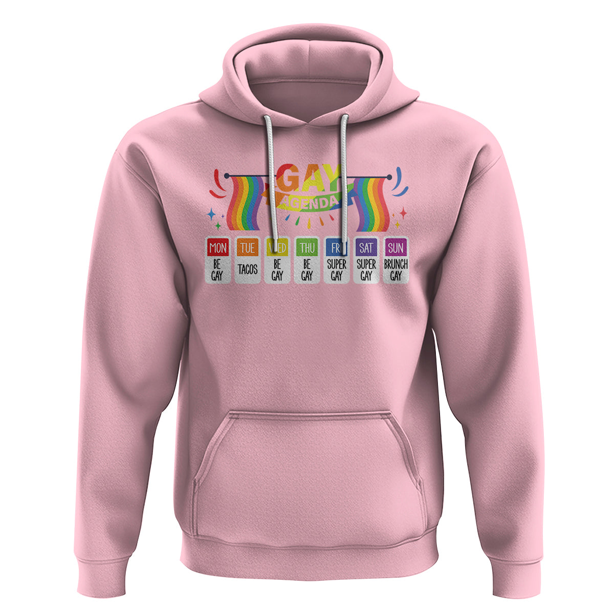 Funny Gay Agenda Weekly Schedule Pride LGBT Pride Hoodie - Wonder Print Shop