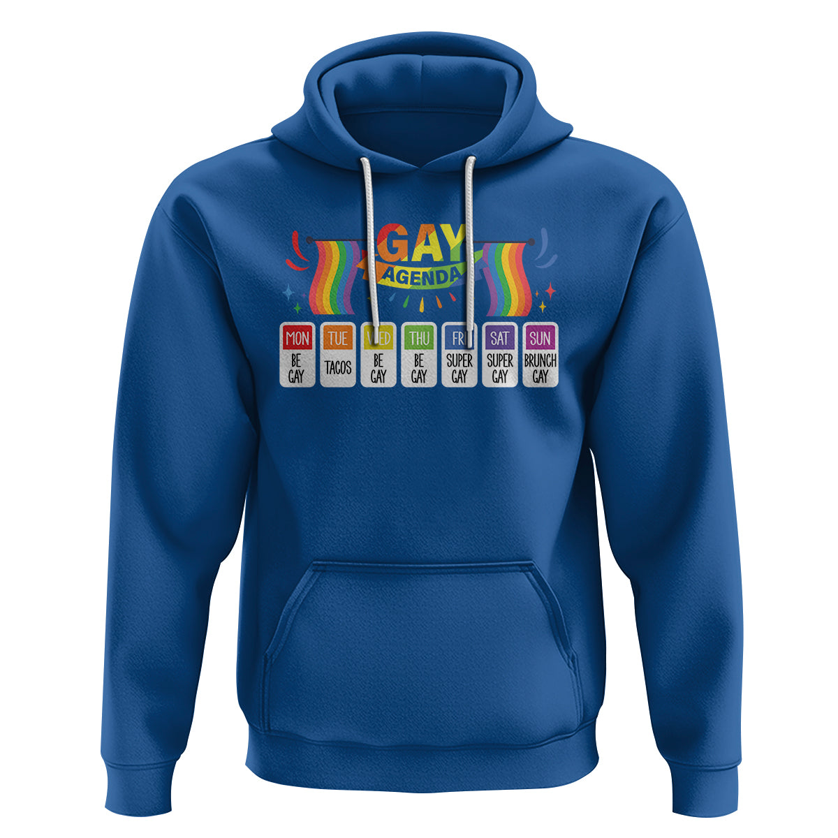 Funny Gay Agenda Weekly Schedule Pride LGBT Pride Hoodie - Wonder Print Shop