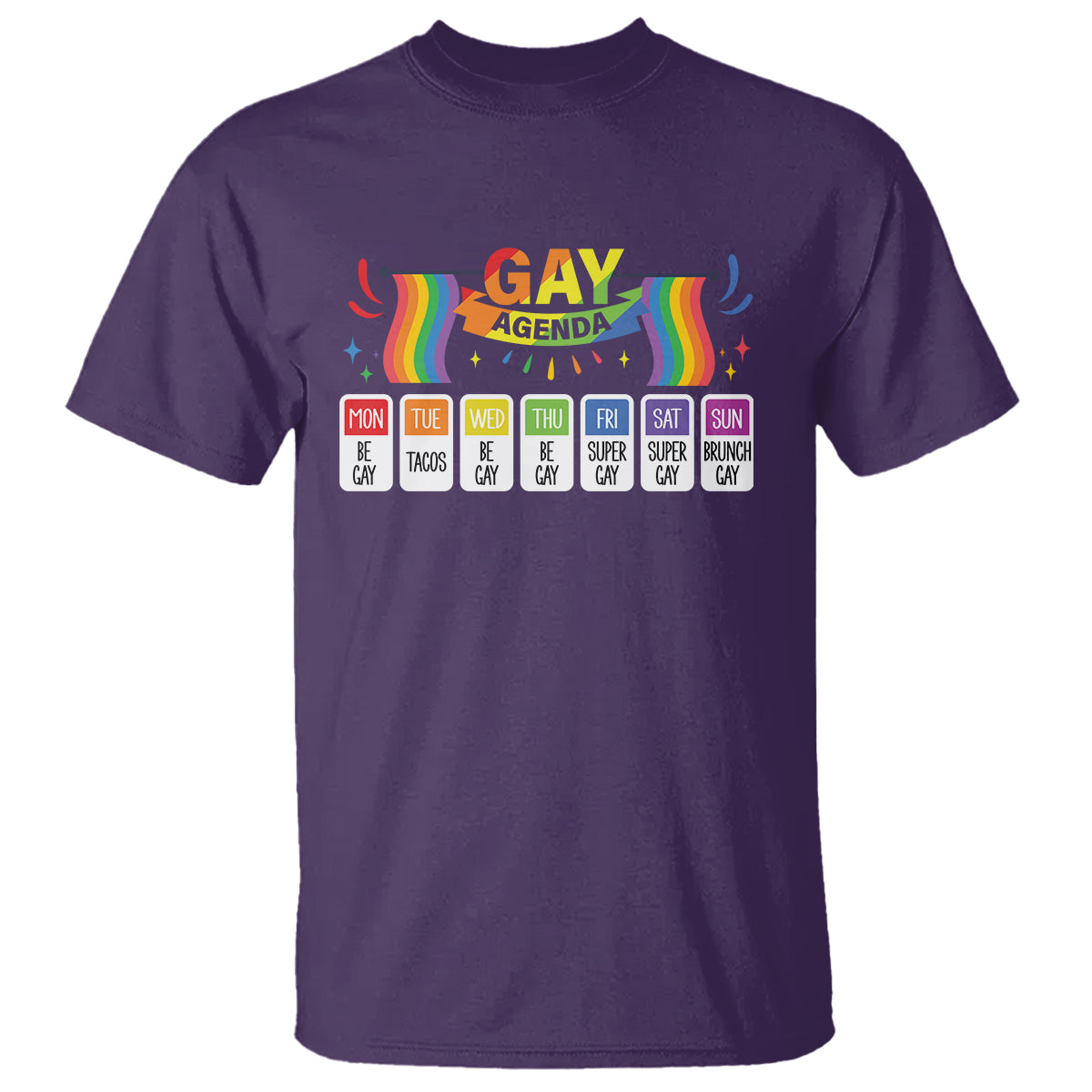 Funny Gay Agenda Weekly Schedule Pride LGBT Pride T Shirt - Wonder Print Shop