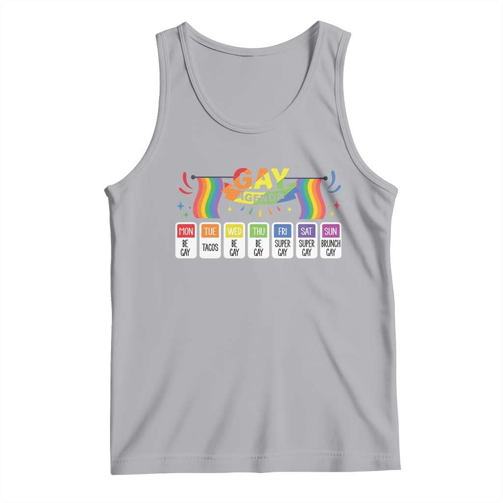 Funny Gay Agenda Tank Top Weekly Schedule Pride LGBT Pride