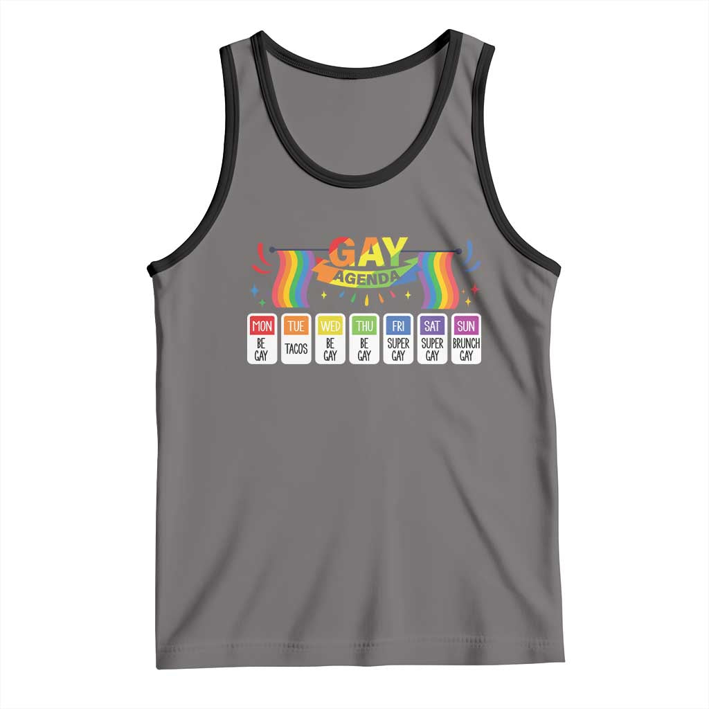 Funny Gay Agenda Tank Top Weekly Schedule Pride LGBT Pride