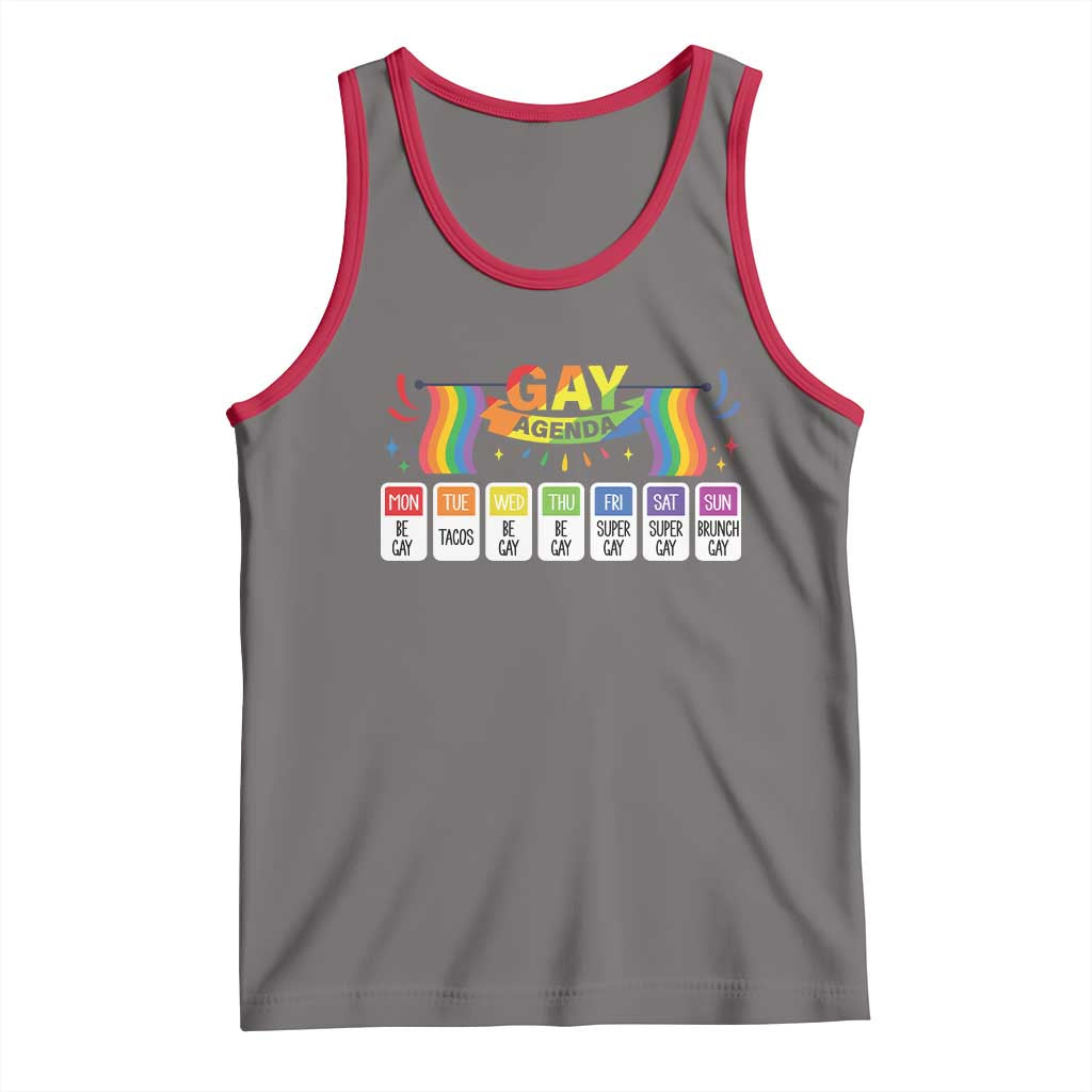 Funny Gay Agenda Tank Top Weekly Schedule Pride LGBT Pride