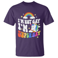 Funny LGBT Pride T Shirt I'm Not Gay I'm Super Gay Cute Unicorn Rainbow - Wonder Print Shop