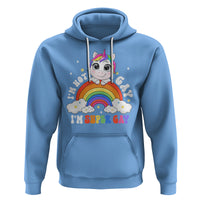 Funny LGBT Pride Hoodie I'm Not Gay I'm Super Gay Cute Unicorn Rainbow - Wonder Print Shop