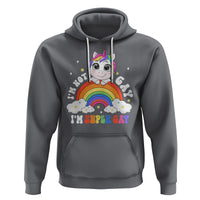 Funny LGBT Pride Hoodie I'm Not Gay I'm Super Gay Cute Unicorn Rainbow - Wonder Print Shop