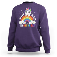 Funny LGBT Pride Sweatshirt I'm Not Gay I'm Super Gay Cute Unicorn Rainbow - Wonder Print Shop
