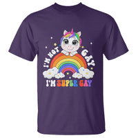 Funny LGBT Pride T Shirt I'm Not Gay I'm Super Gay Cute Unicorn Rainbow - Wonder Print Shop