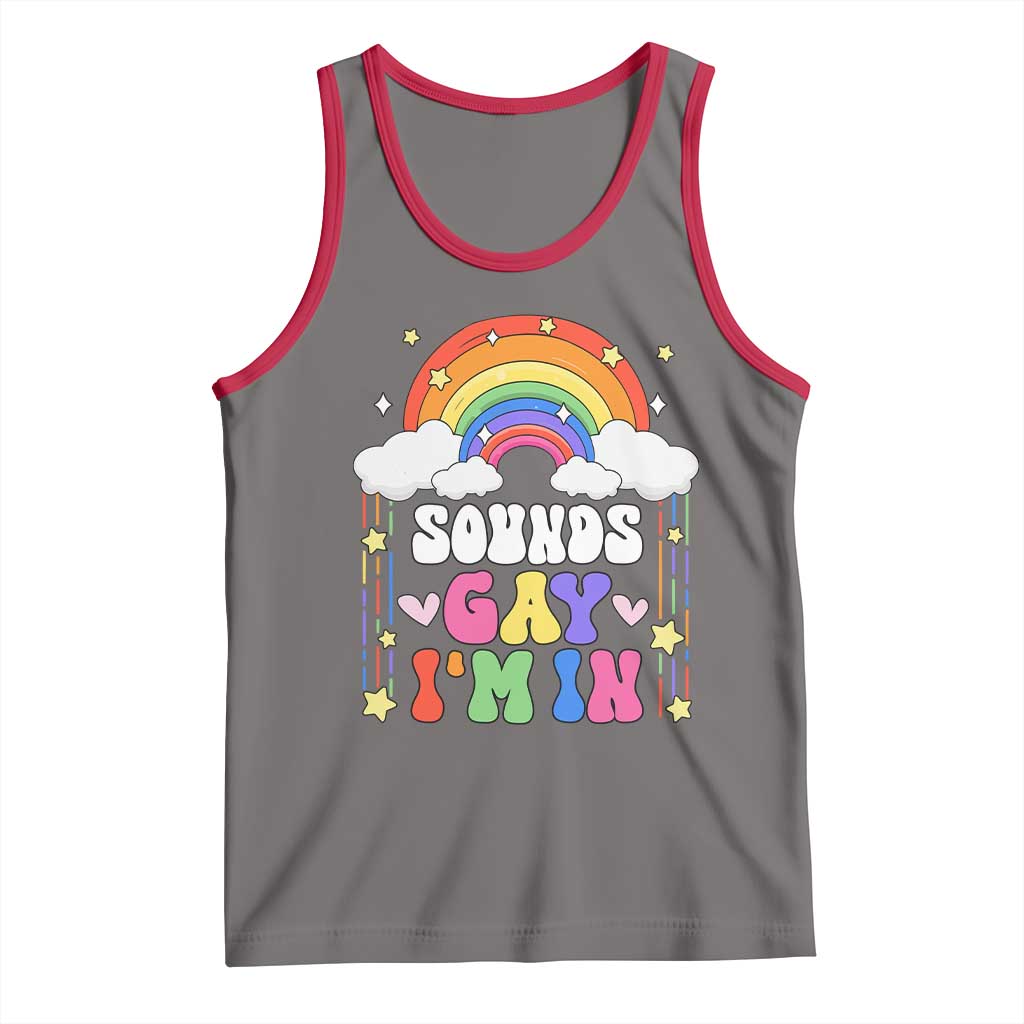 LGBT Pride Tank Top Sound Gay I'm In Rainbow