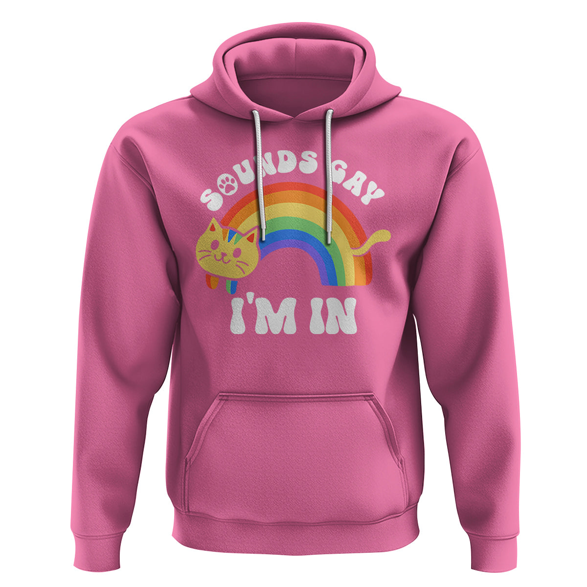 LGBT Cat Lover Hoodie Sound Gay I'm In Funny Rainbow Cat - Wonder Print Shop