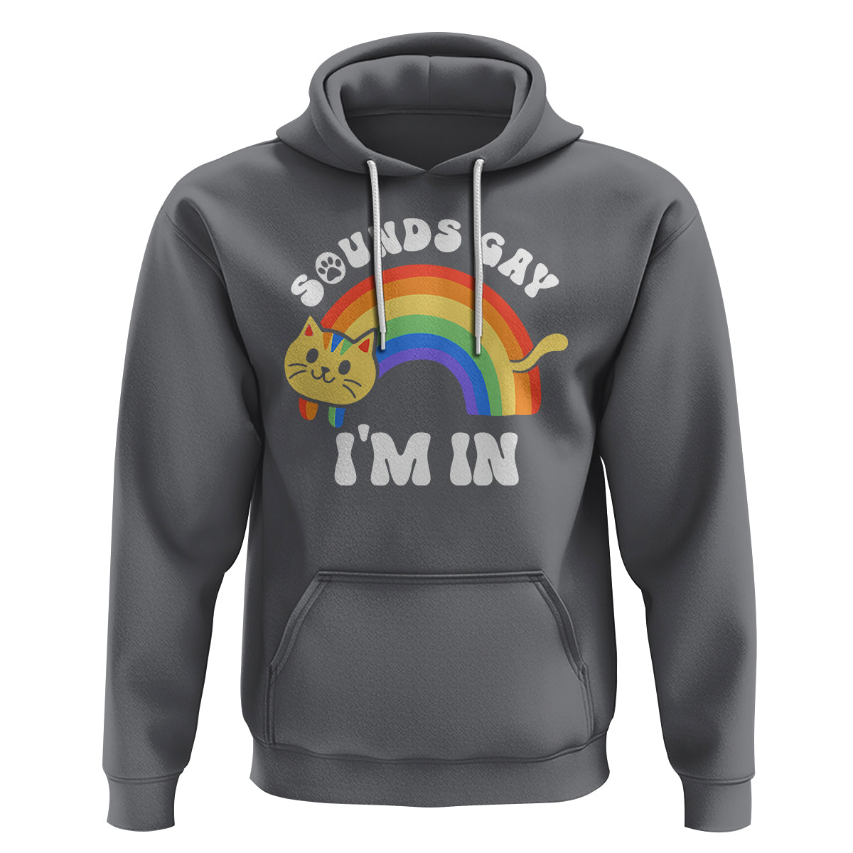 LGBT Cat Lover Hoodie Sound Gay I'm In Funny Rainbow Cat - Wonder Print Shop