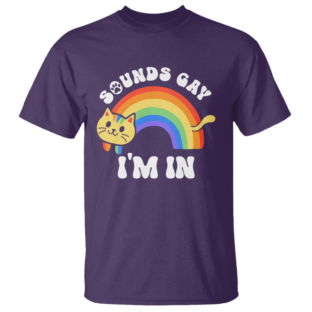 LGBT Cat Lover T Shirt Sound Gay I'm In Funny Rainbow Cat - Wonder Print Shop