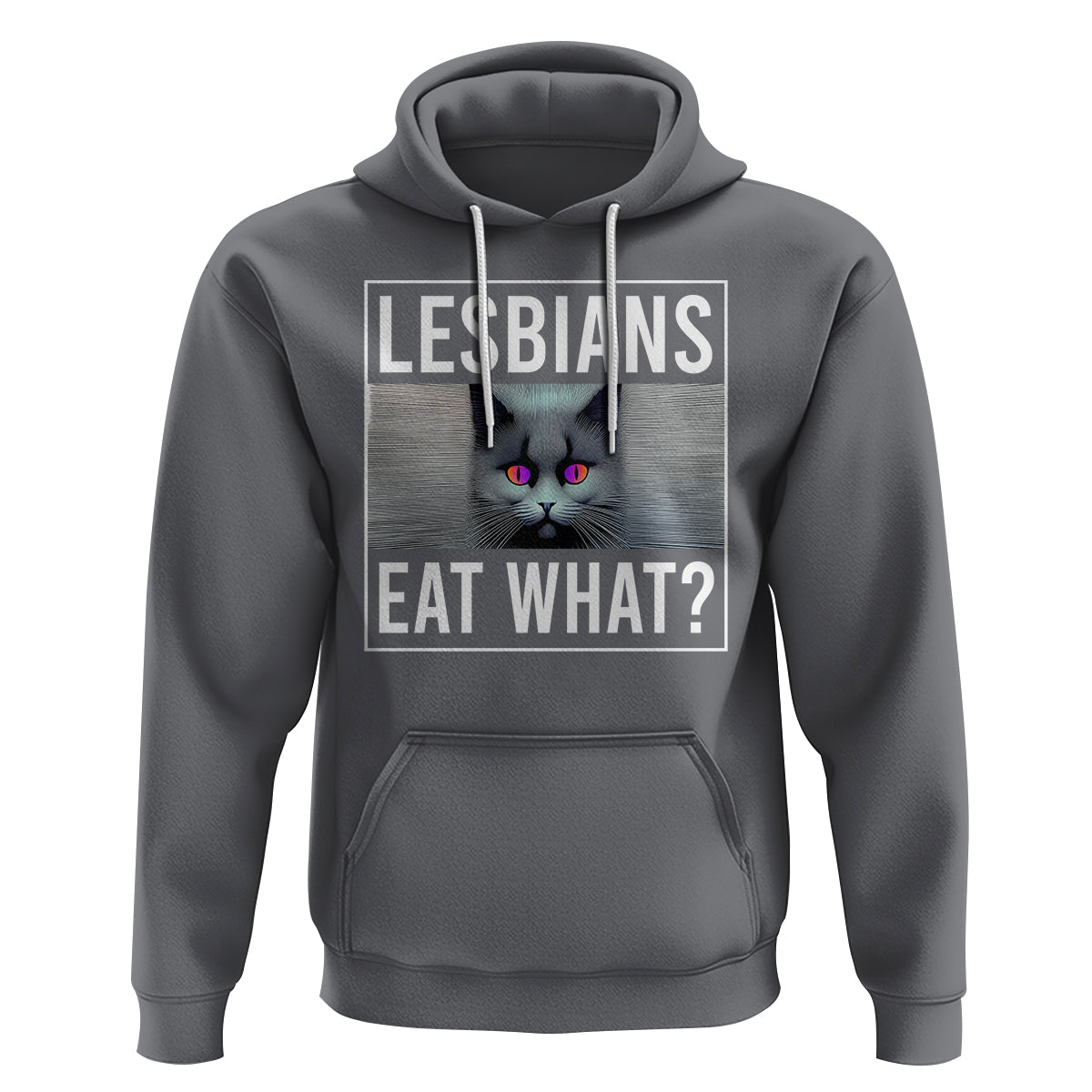 Lesbians Eat What? Funny Scared Cat LGBT Pride Hoodie - Wonder Print Shop