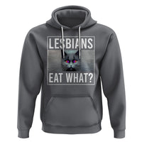 Lesbians Eat What? Funny Scared Cat LGBT Pride Hoodie - Wonder Print Shop